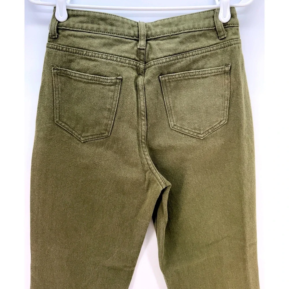 Dazy Olive Green Cotton High Rise Tapered Mom Jeans Sz M Utility Gorpcore‎ Y2K